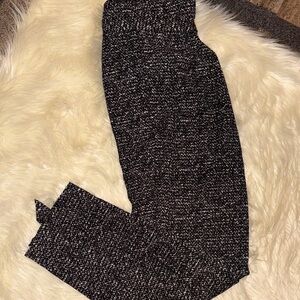 Express Black and White Textured Cropped Pants